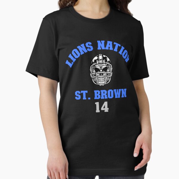 Item preview, Lions Nation St. Brown #14 t shirt designed and sold by BCraftTee.