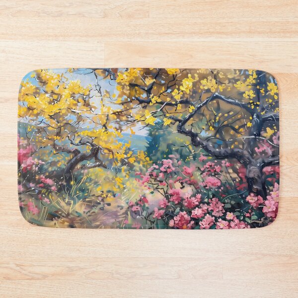 Item preview, Blooming Pink and Yellow Trees designed and sold by sakurashorty.