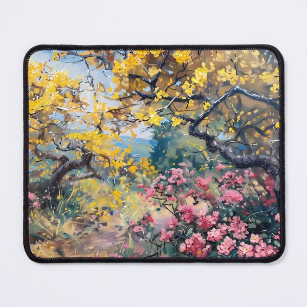 Item preview, Blooming Pink and Yellow Trees designed and sold by sakurashorty.