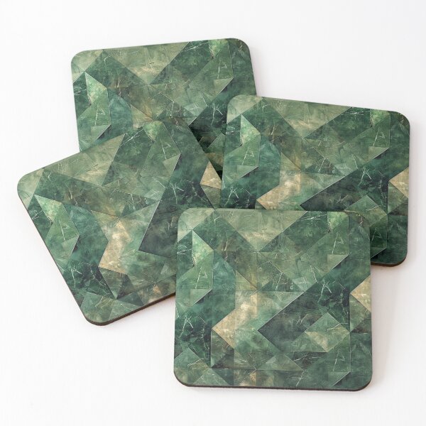 Item preview, Green Marble Geometric designed and sold by KootenayDesigns.