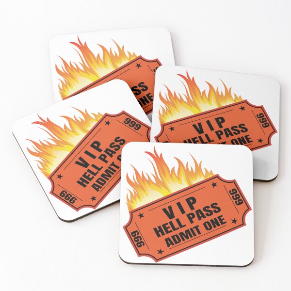 Item preview, TICKET TO HELL - VIP HELL PASS - ADMIT ONE designed and sold by PIXEL POP DESIGNS - Beyond the Norm!.