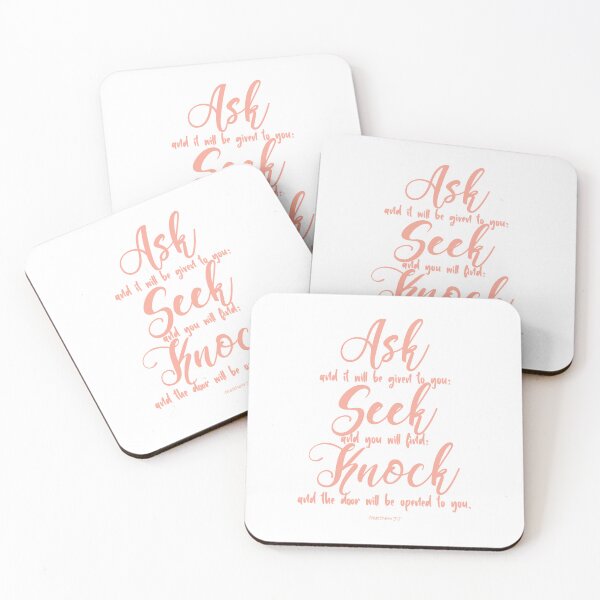 Item preview, Ask Seek Knock - Matthew 7:7 - Pink designed and sold by amazingjoy.