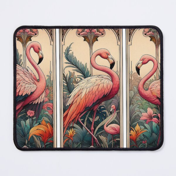 Item preview, art nouveau flamingoes designed and sold by Foxlindesigns.