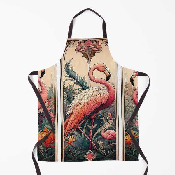 Item preview, art nouveau flamingoes designed and sold by Foxlindesigns.