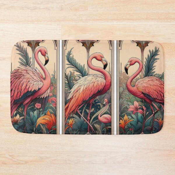 Item preview, art nouveau flamingoes designed and sold by Foxlindesigns.