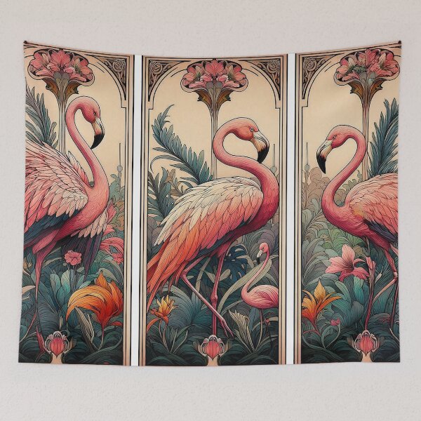 Item preview, art nouveau flamingoes designed and sold by Foxlindesigns.