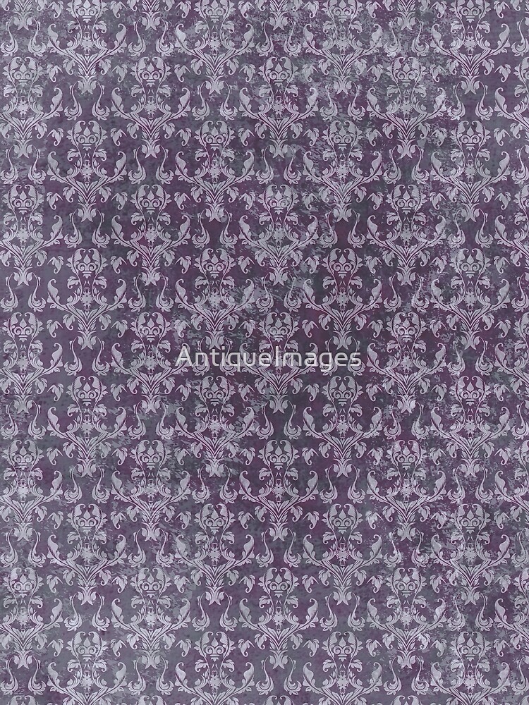 Vintage Purple Grunge Damask by AntiqueImages