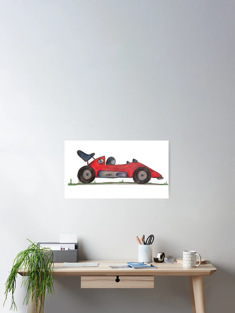 Thumbnail 2 of 3, Poster, Fun Red Racing Car designed and sold by CanDo20.