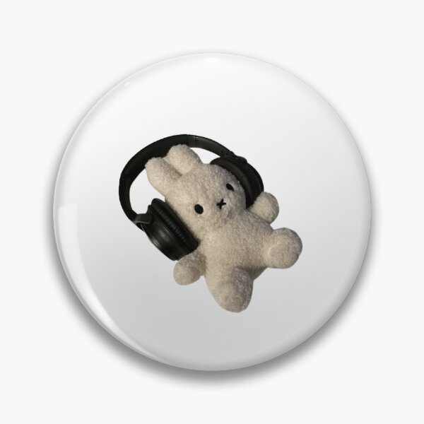 Item preview, miffy bunny with headphone sticker designed and sold by fawnlaced.