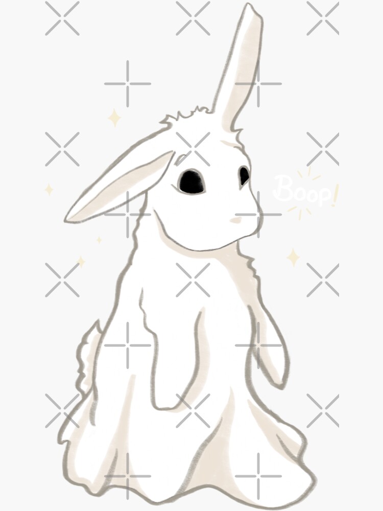 Thumbnail 3 of 3, Sticker, Boo-p! Ghost Bunnies designed and sold by tinaschofield.