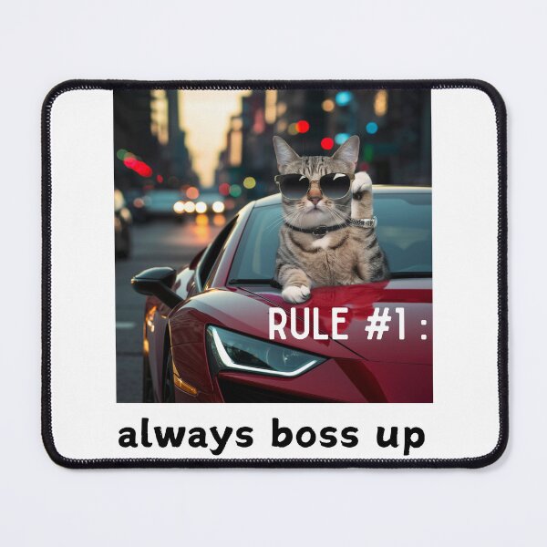 Item preview, Funny Cat Meme Rule # 1 Always Boss Up For Men Women designed and sold by Shopmed01.