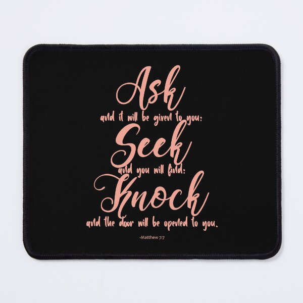 Item preview, Ask Seek Knock - Pink Matthew 7:7 designed and sold by amazingjoy.