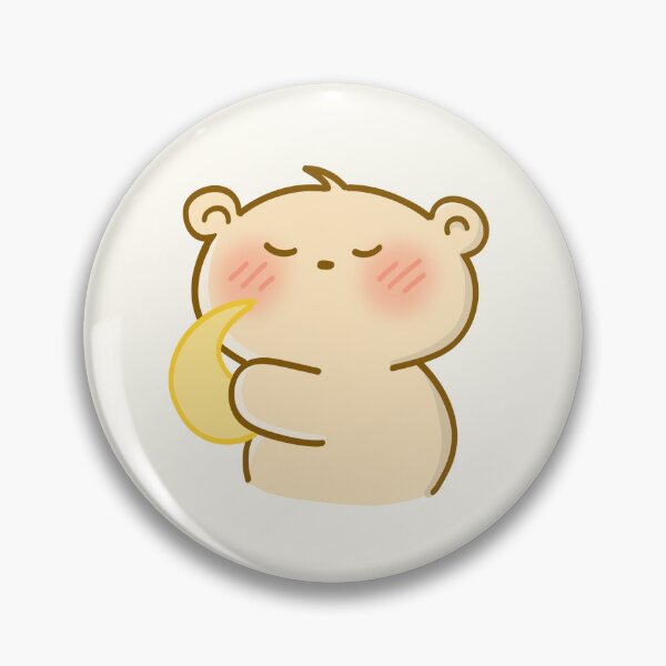 Item preview, kawaii cute sleeping bear with moon art sticker designed and sold by Karidoodles.