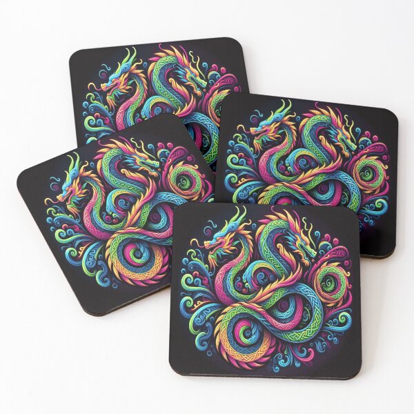 Item preview, Rainbow Celtic Dragon designed and sold by Foxlindesigns.