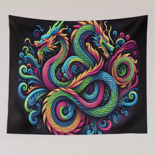 Item preview, Rainbow Celtic Dragon designed and sold by Foxlindesigns.