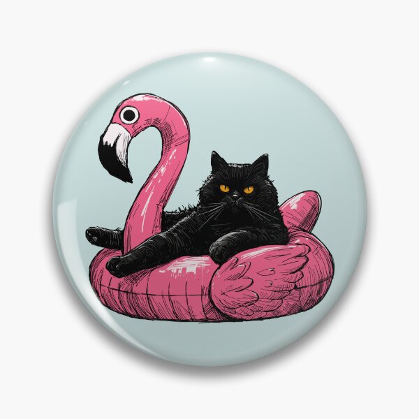 Item preview, Fat Cat On A Flamingo Floatie designed and sold by KilkennyCat Art.