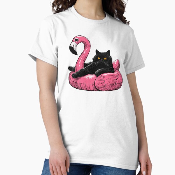 Item preview, Fat Cat On A Flamingo Floatie designed and sold by KilkennyCat Art.