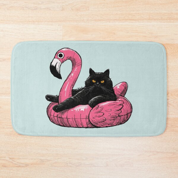 Item preview, Fat Cat On A Flamingo Floatie designed and sold by KilkennyCat Art.