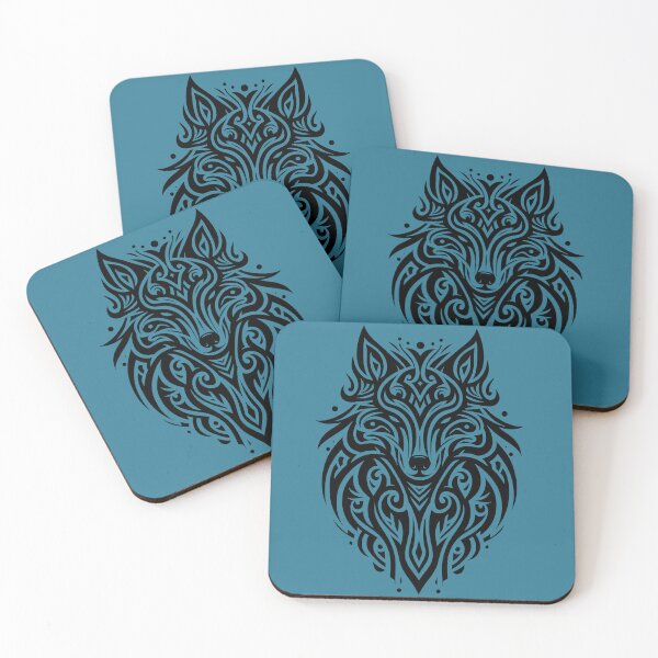 Item preview, Tribal Mythical Wolf Graphic Tattoo Style Black Lines designed and sold by twilightmagic.