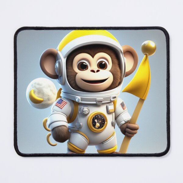 Item preview, Cute Monkey Astronaut Holding Banana Flag and Moon Coffee Cartoon Vector Icon designed and sold by hjian8219.