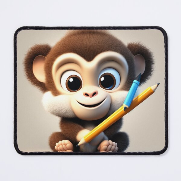 Item preview, Cute Monkey Holding Pencil Cartoon Vector Icon designed and sold by hjian8219.