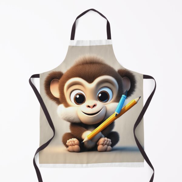 Item preview, Cute Monkey Holding Pencil Cartoon Vector Icon designed and sold by hjian8219.