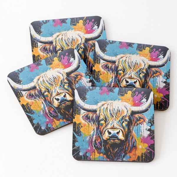 Item preview, Stunning highland cow paint splash designed and sold by Metaverse8.