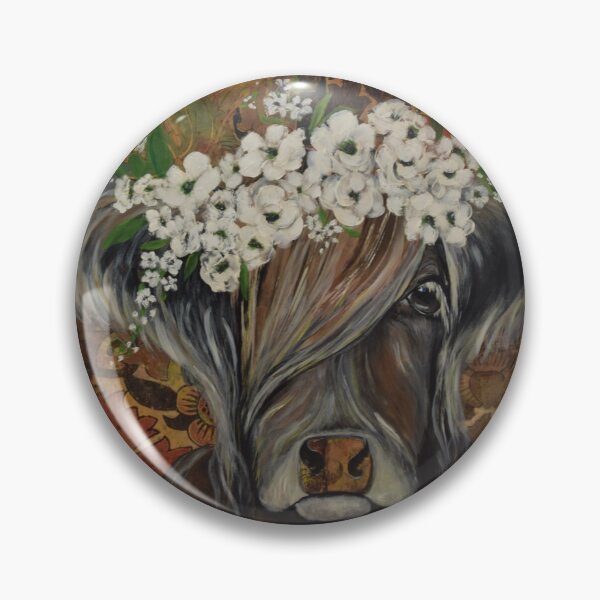 Item preview, Highland cow with flowers designed and sold by ChrisJArcher.