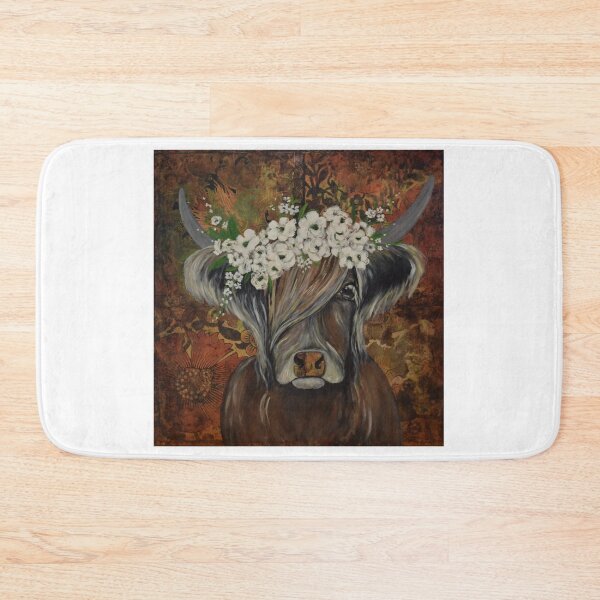 Item preview, Highland cow with flowers designed and sold by ChrisJArcher.