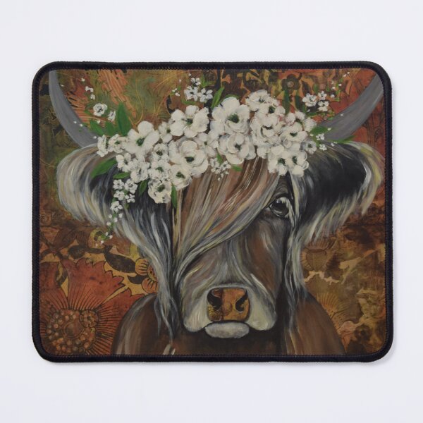 Item preview, Highland cow with flowers designed and sold by ChrisJArcher.