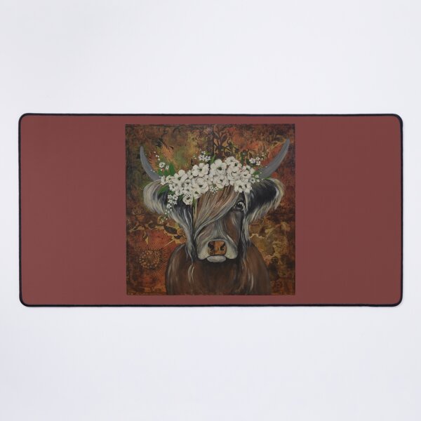 Item preview, Highland cow with flowers designed and sold by ChrisJArcher.
