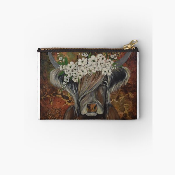 Item preview, Highland cow with flowers designed and sold by ChrisJArcher.