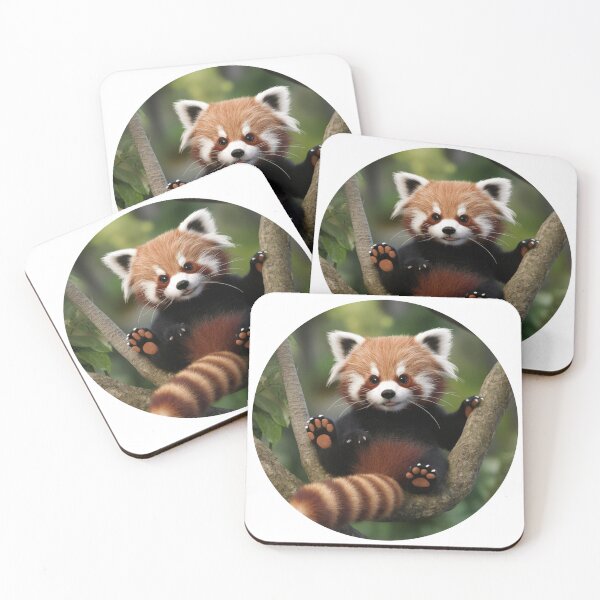 Item preview, Cute animals - Kawaii Red Panda Sitting On Tree Graphic designed and sold by Kurczaq-Shop.