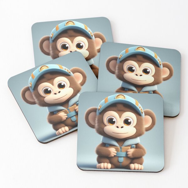Item preview, Cute Monkey Courier Shipping Package Cartoon Vector Icon designed and sold by hjian8219.
