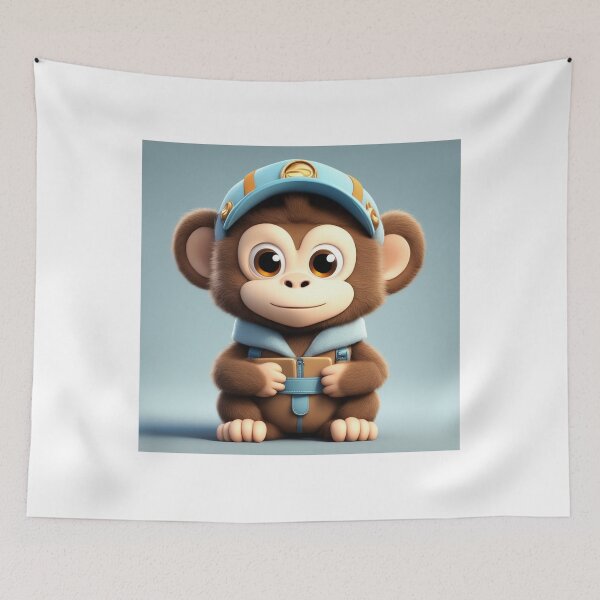 Item preview, Cute Monkey Courier Shipping Package Cartoon Vector Icon designed and sold by hjian8219.