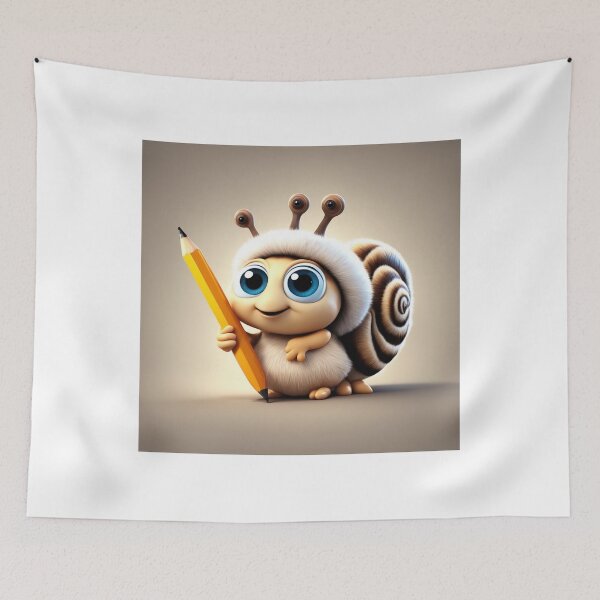 Item preview, Cute Snail Holding Pencil Cartoon Vector Icon designed and sold by hjian8219.