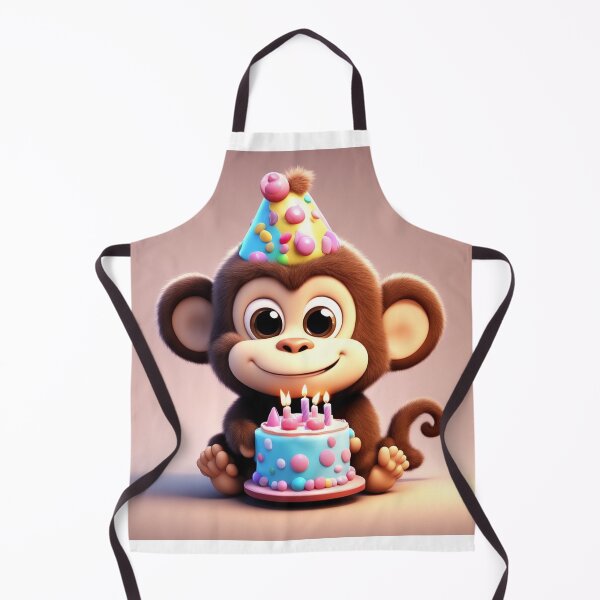 Item preview, Cute Monkey with Birthday Cake Cartoon Vector Icon designed and sold by hjian8219.