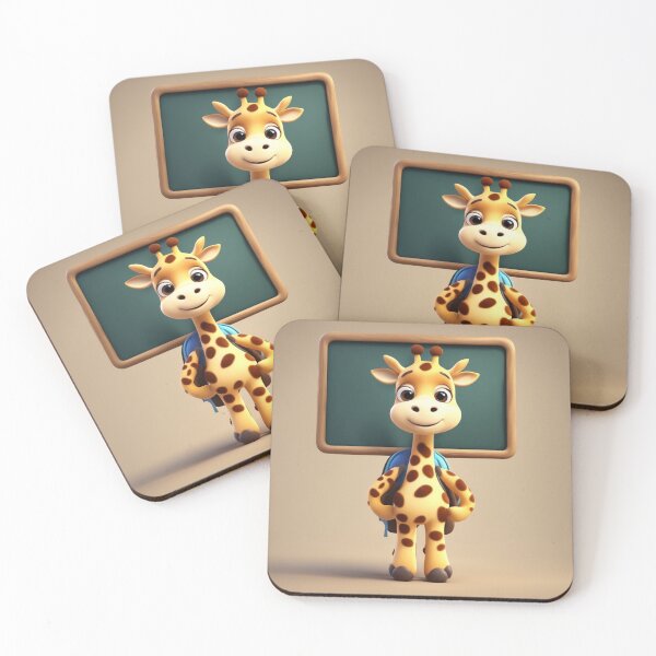 Item preview, Cute Giraffe Student with Chalkboard and Backpack Cartoon Vector Icon designed and sold by hjian8219.