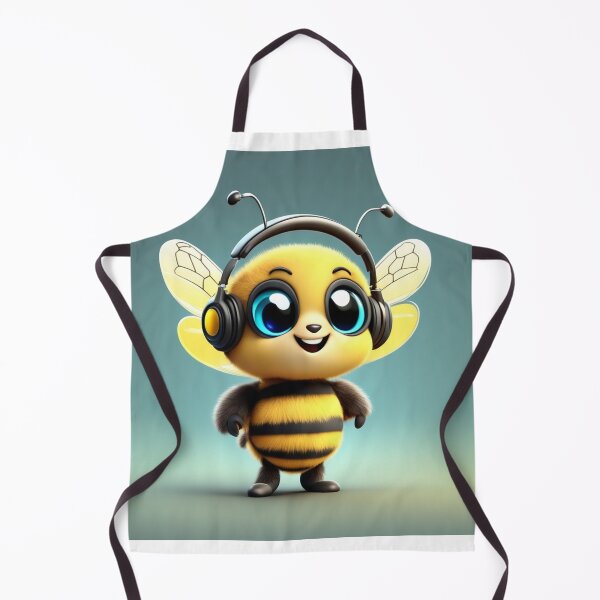Item preview, Cute Honey Bee Wearing Headphones Cartoon Vector Icon designed and sold by hjian8219.