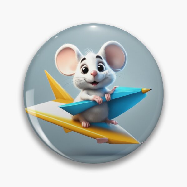 Item preview, Cute Mouse Riding Paper Plane with Pencil Cartoon Vector Icon designed and sold by hjian8219.