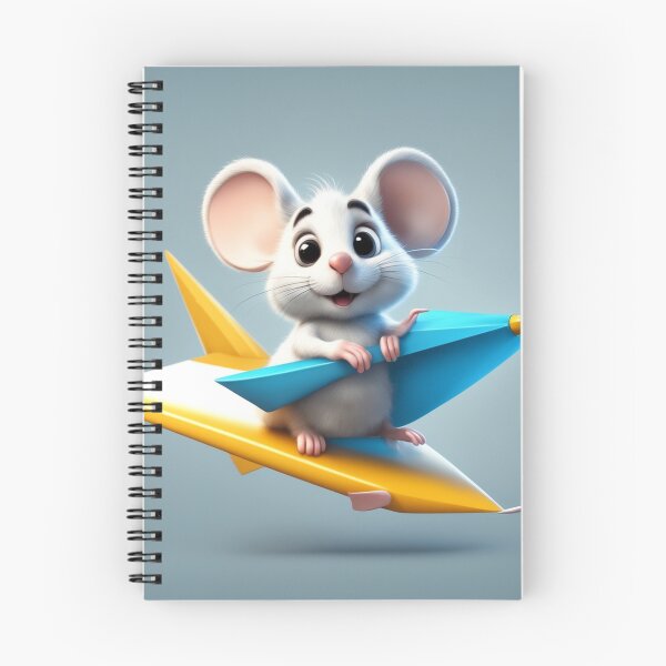 Item preview, Cute Mouse Riding Paper Plane with Pencil Cartoon Vector Icon designed and sold by hjian8219.