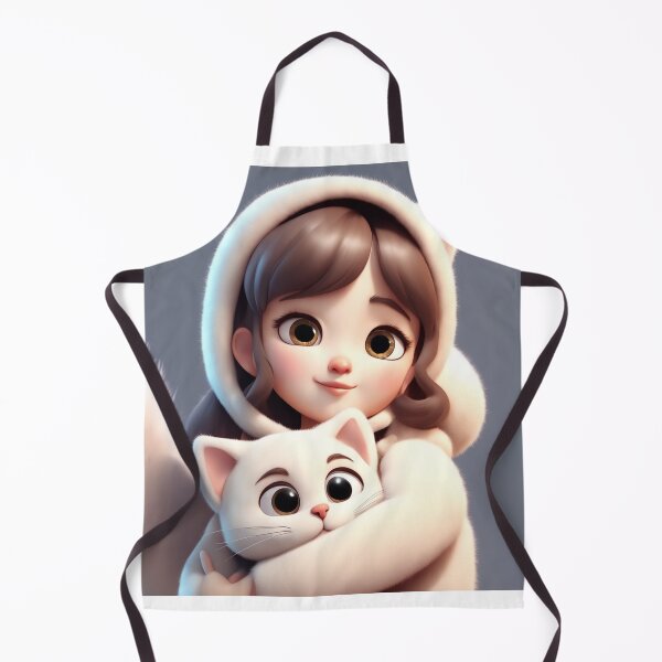 Item preview, Cute Girl Hugging Cat Cartoon Vector Icon designed and sold by hjian8219.