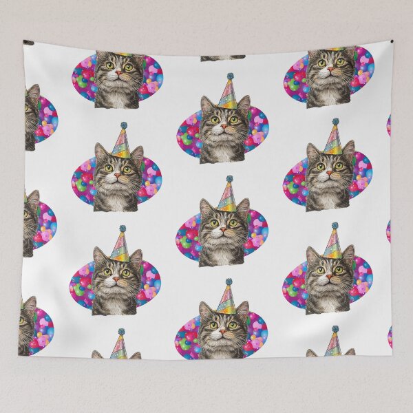 Item preview, Maxine the Party Queen - Festive Party Hat Feline designed and sold by zwrohn.