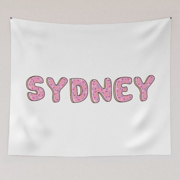 Item preview, Sydney Name word Shaped Like Pink Donuts  designed and sold by ITCHAWAWAA.