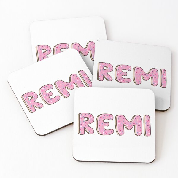Item preview, Remi Name word Shaped Like Pink Donuts  designed and sold by DonutsWords.