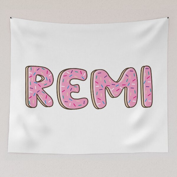 Item preview, Remi Name word Shaped Like Pink Donuts  designed and sold by ITCHAWAWAA.