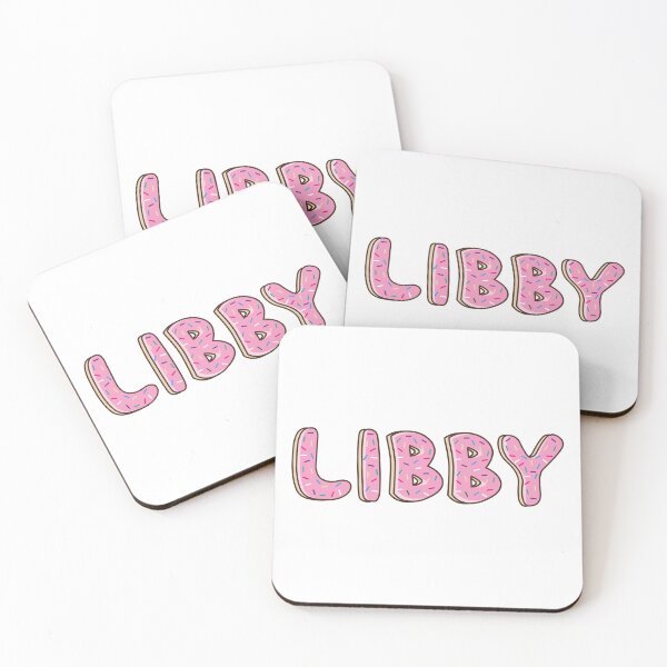 Item preview, libby Name word Shaped Like Pink Donuts  designed and sold by DonutsWords.