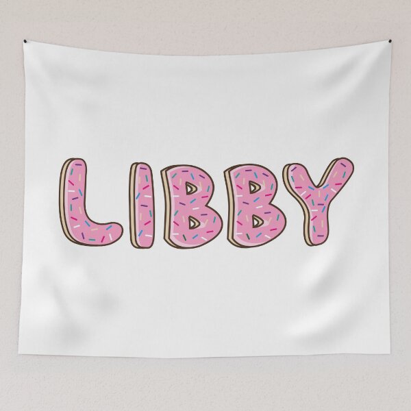 Item preview, libby Name word Shaped Like Pink Donuts designed and sold by DonutsWords.