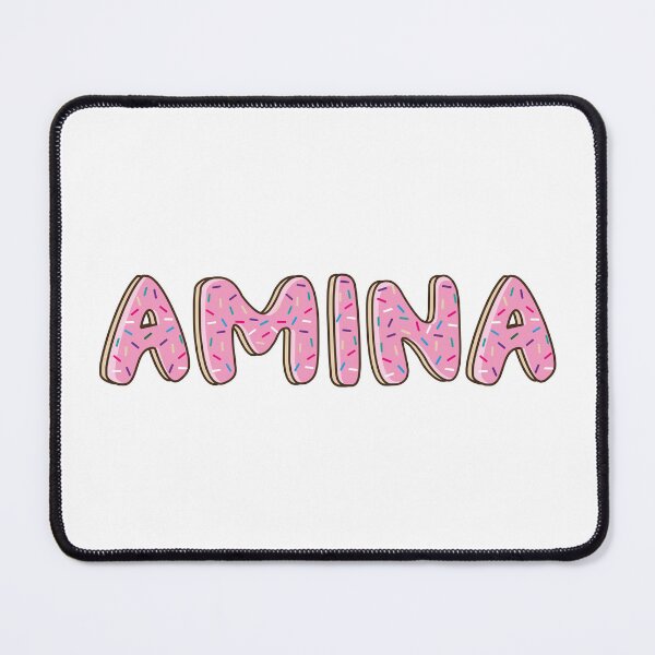Item preview, Amina Name word Shaped Like Pink Donuts designed and sold by DonutsWords.