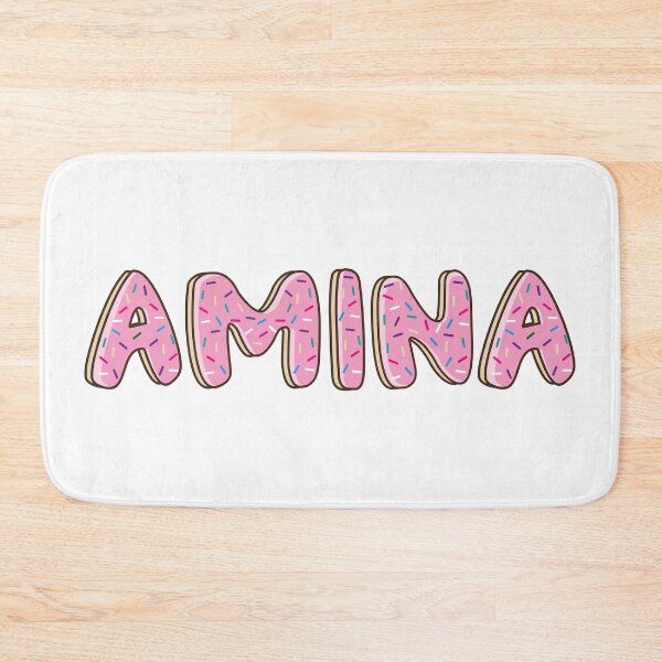 Item preview, Amina Name word Shaped Like Pink Donuts  designed and sold by DonutsWords.